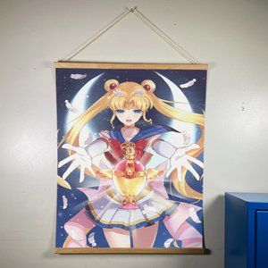 Sailor Moon Canvas Wooden Gold Hanger